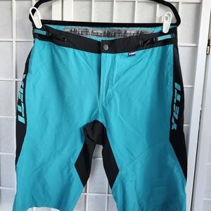 Teal and Black Yeti Cycling Shorts